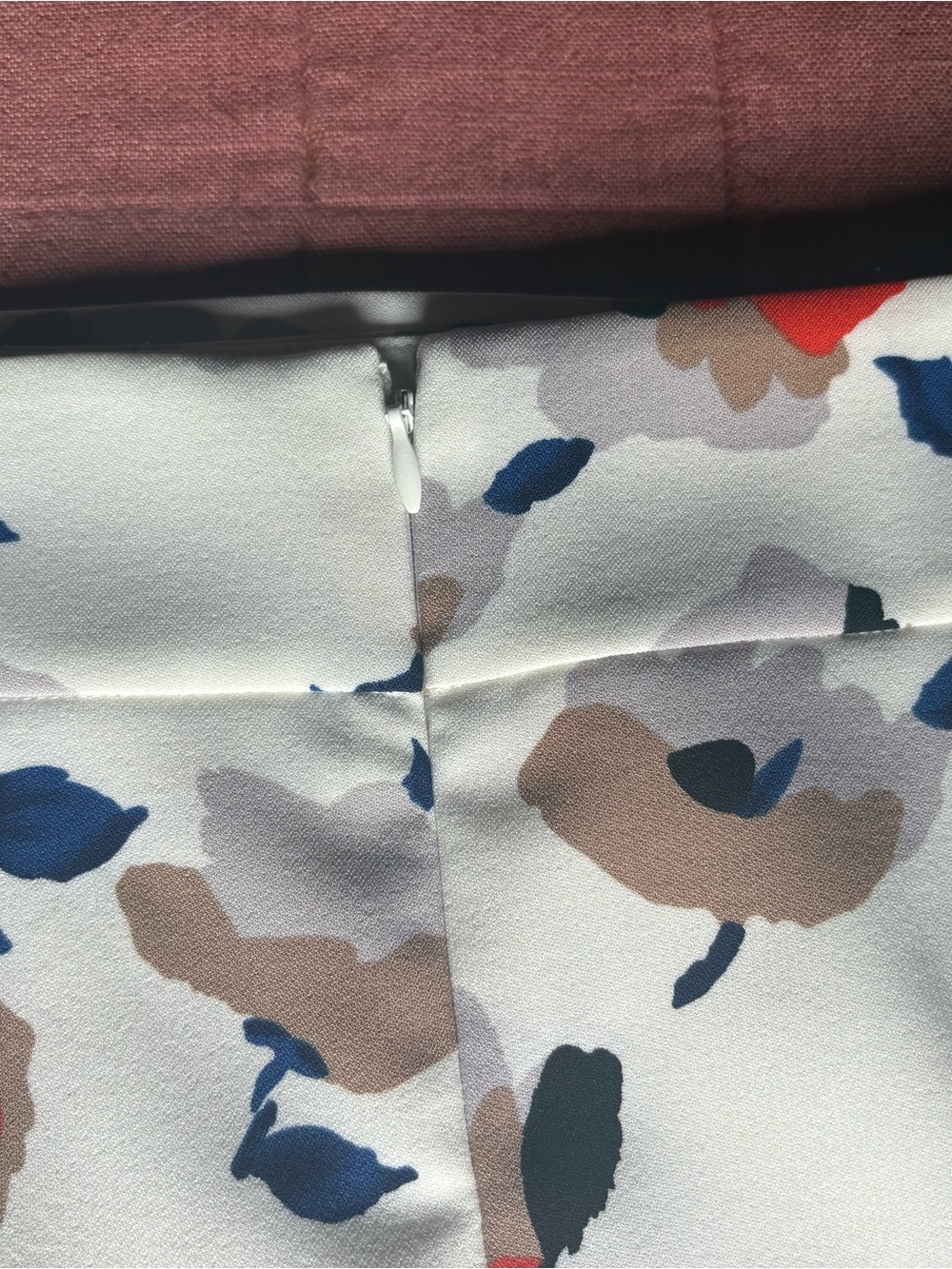 Nine West White Pencil Skirt with Orange, Navy and Tan Floral Print - Picture 11 of 13